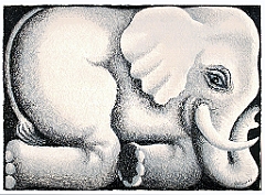 2006 - Elefant eingesperrt - Oelkreide